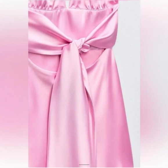 Zara SATIN EFFECT HALTER DRESS size XS - Picture 7 of 14